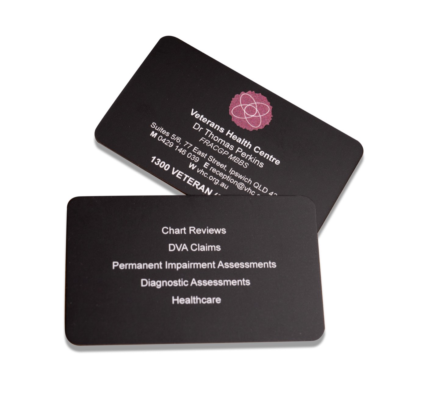 Veterans Health Centre business card