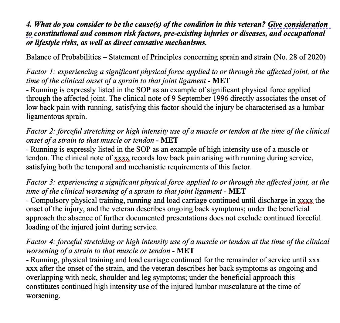 Diagnostic Assessment with each SoP factor marked MET